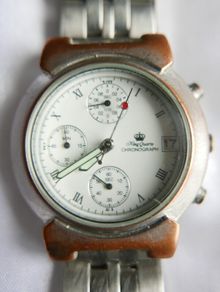 King Quartz Chronograph Watch Water Resistant New Battery