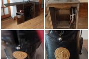 Vintage Singer Sewing Machine in Wooden Cabinet