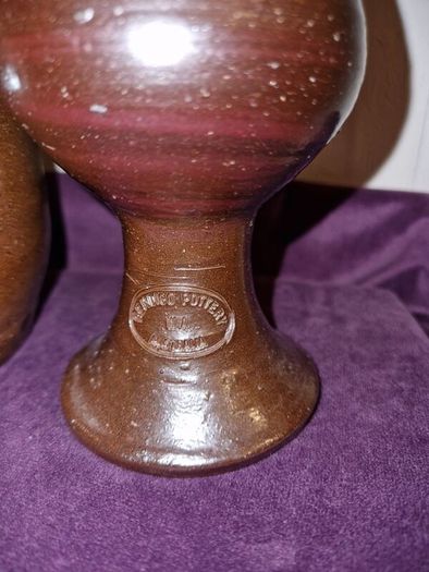 Vintage Australian Bendigo Pottery wine goblets and carafe