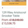 12ft Riley Aristocratic Snooker Table Image 10
