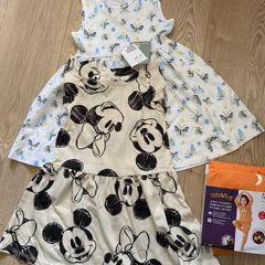 Girls dresses Halloween pyjamas and clips