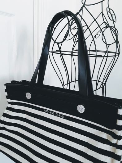 Armani Jeans Nautical Striped Tote Bag