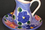 Vintage Floral Pitcher Jug and Bowl.
