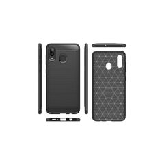 New Armor Cover For Samsung Galaxy A20 / A30 Case Carbon Fiber Design Black - FHT22SMK3