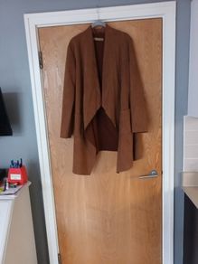 Pala D' Oro Faux  Suede  Long Jacket.  S. S-M.   12-14.  New-NoTag.
