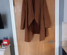 Pala D' Oro Faux  Suede  Long Jacket.  S. S-M.   12-14.  New-NoTag.
