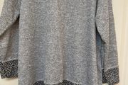 Grey marl jumper with leopard print trim - brand new with tags