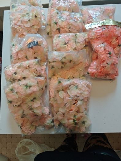 coral peach fake flowers heads artificial faux flowers