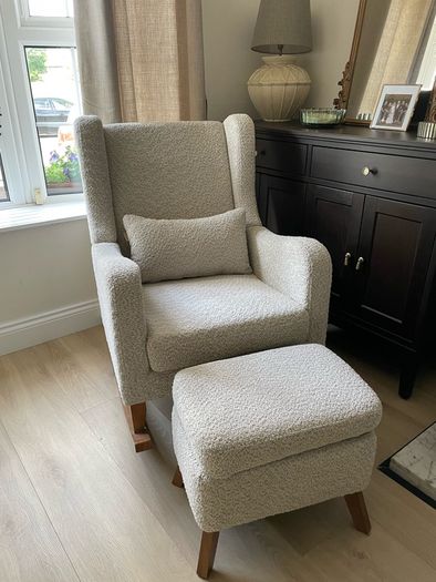 Harper Wingback Rocking Chair & Foot Stool