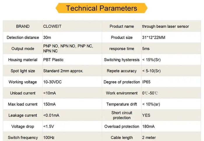 Laser Beam Laser Beam Photoelectric Switch Infrared Sensor PNP 30meter Far Distance Transmission Small  Photo Switches