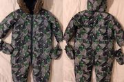 Waterproof Warm Fleece lined hooded Pram, Snow Suit &amp; Mitten