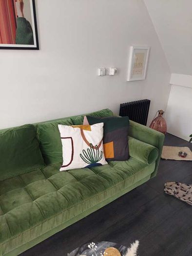 Velvet 3 Seater Couch - Good Condition