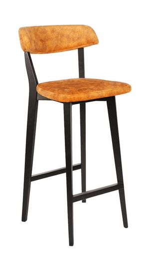 Ember Pulse Bar Stool  Black Beech Frame with Orange Chenille