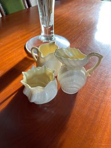 Set of 3 Belleek Irish porcelain pieces