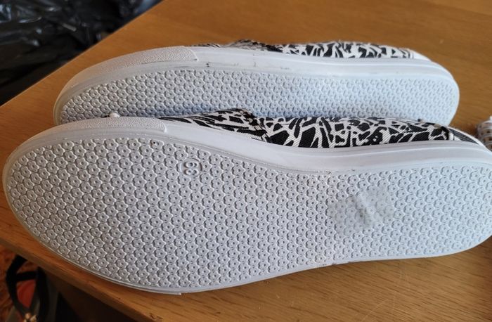 Zebra colour slip on shoes size 6.5