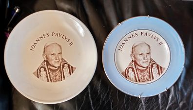Two Pope John Paul Commemorative Plates