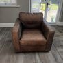 Brown Leather Armchair Image 2