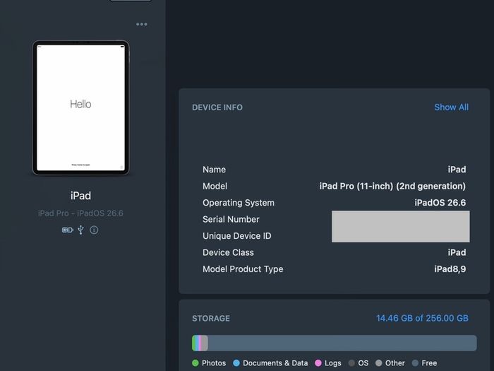 iPad Pro 11 Inch 2nd Gen 256GB WiFi Space Grey