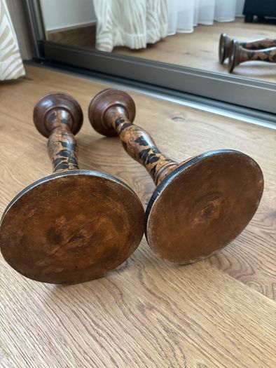 Tall Wooden Candle Holders