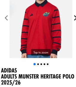 Adidas Munster Rugby Mens Heritage Polo Large 2025/26 - Brand New