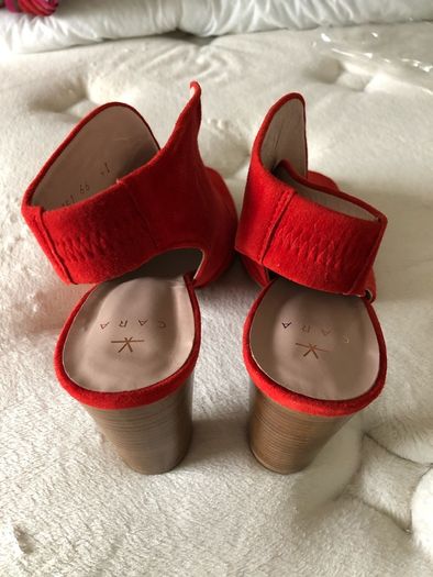 Cara Peep toe suede sandals