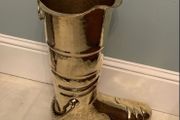 Antique Brass Boot Umbrella Stick Stand
