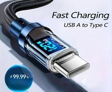 15PD Fast Charging Cable Transparent Dual Type-C free viewing