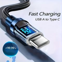 15PD Fast Charging Cable Transparent Dual Type-C free viewing
