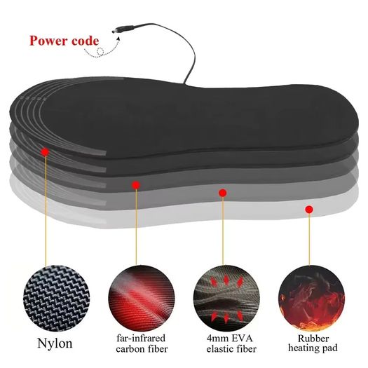 USB Heated Shoe Runner Trainer Insoles Electric Foot Warming Pad Feet Warmer Sock Pad Mat Winter Outdoor Sports Heating Insole Winter Warm