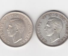 G.B.1940 &1942. Half Crown, 2/6, 50% Silver Coins ( no.435)