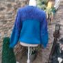 Chunky Blue and purple sweater 80s batwing Medium Image 5
