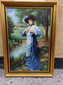 Large Vintage Canvas Painting