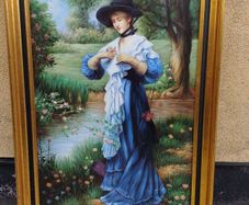 Large Vintage Canvas Painting