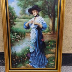 Large Vintage Canvas Painting