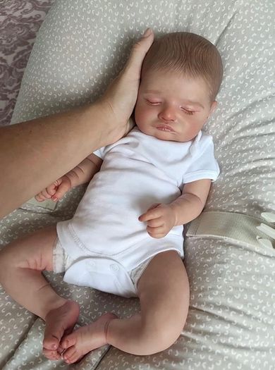 Reborn Dolls 19inch Sleeping Soft Hand-Drawing Hair Silicone Dolls Vinyl Collectible Art Doll (FREE POSTAGE)