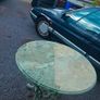 marble top cast iron table Image 7