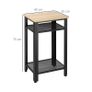 Industrial-Style Boxy Side Table 3 Layer 2 Shelves Storage Display w/ Metal Frame Stylish On-Trend Bedside End Table Nightstand, Accent Furniture Living Room Bedroom Lounge (FREE SHIPPING) Image 5