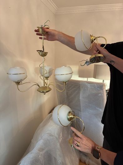 Spherical gold ceiling light