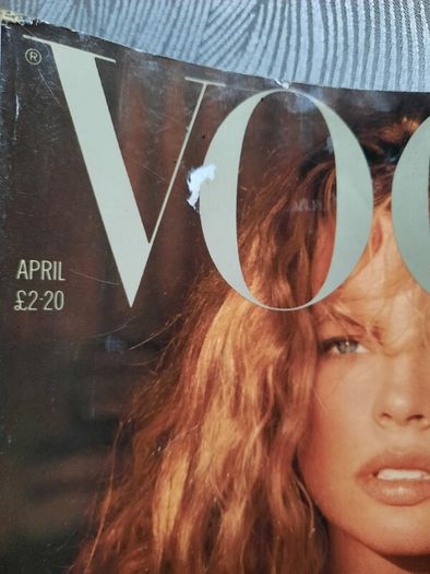 Vintage Vogue Magazine from 1989. Kim Basinger by Herb Ritts Cover