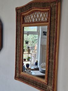 Vintage Wall Mounted Rattan Wicker Mirror