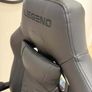 Office Chair with Leg Support, Black Leather Image 4