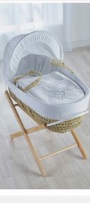 Moses basket, stand, mattress and bedding by Kinder Valley