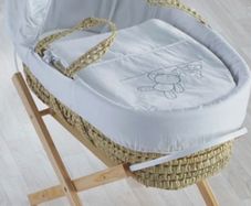 Moses basket, stand, mattress and bedding by Kinder Valley
