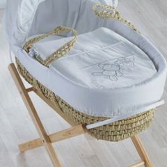 Moses basket, stand, mattress and bedding by Kinder Valley