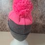 Coca Cola beanie bobble hat pink and grey pom pom Coke Image 6