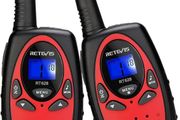 RT628 Walkie Talkies for Kids, Long Range VOX Keylock Children Toy Gifts for Birthday and Holiday, Easy to Use for Camping Hiking and Adventure 1 Pair, Red