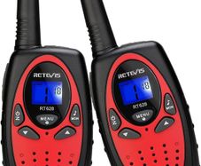 RT628 Walkie Talkies for Kids, Long Range VOX Keylock Children Toy Gifts for Birthday and Holiday, Easy to Use for Camping Hiking and Adventure 1 Pair, Red