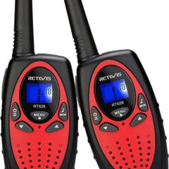 RT628 Walkie Talkies for Kids, Long Range VOX Keylock Children Toy Gifts for Birthday and Holiday, Easy to Use for Camping Hiking and Adventure 1 Pair, Red