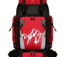 90 L Hiking backpack. Trekking backpack. Camping backpack. Red.