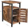 _Side table, side cabinet with shelf and adjustable shelf level, living room, bedroom, study, office, 30 x 50 x 60 cm, metal, industrial design, vintage, dark brown Image 5